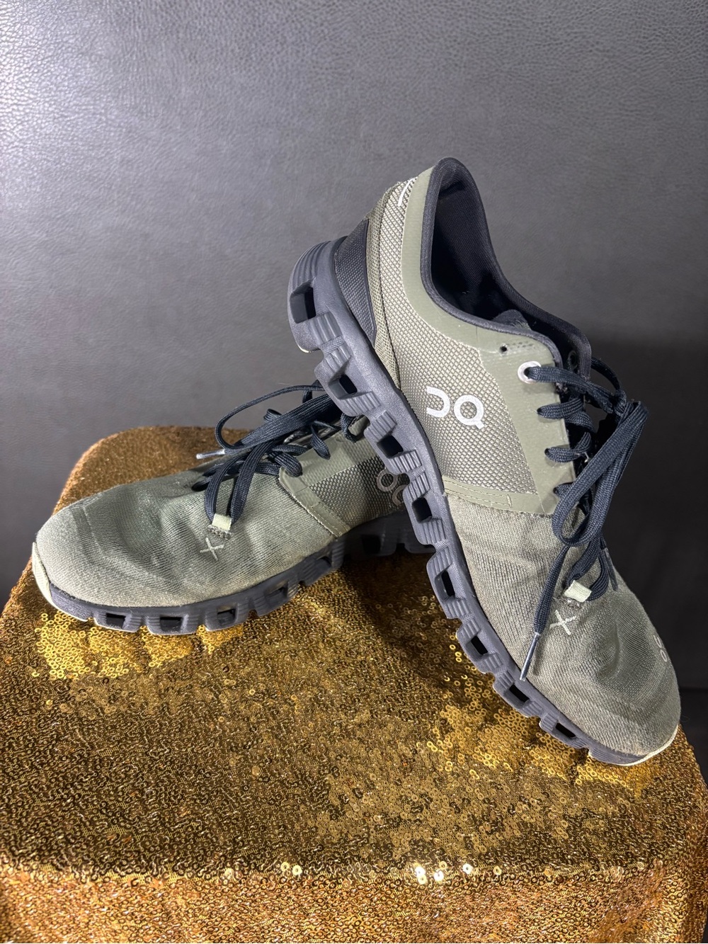 On Cloud X Running Shoes Olive Green Black Athletic Sneakers Men US 7 EU 40 - Picture 7 of 7